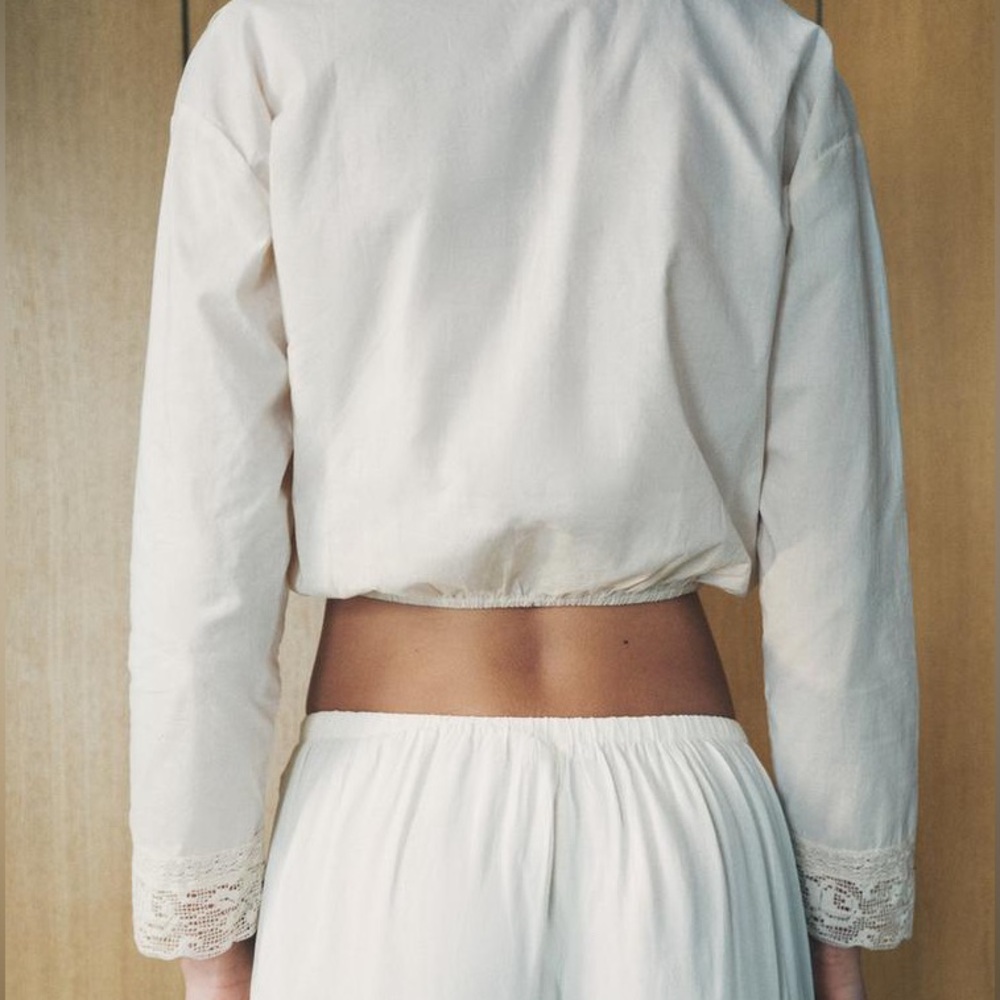 Zara Lace trim blouse/shirt - Picture 7 of 11